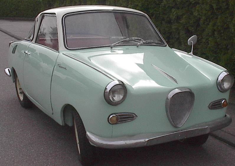 Goggomobil Coupé TS 250 in Mintgrün-Weiß, restauriert