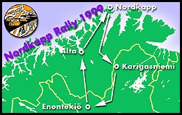 Karte der Route zum Nordkapp.